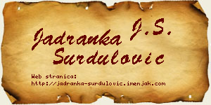Jadranka Surdulović vizit kartica